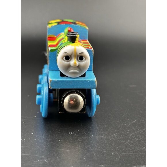 Thomas & Friends Wooden Railway Paint Splattered Thomas Vtg 2003 Train Engine - Picture 4 of 13